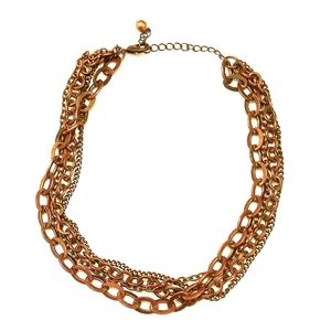 Vintage 1970 Copper Multi-Chain Statement Necklace
